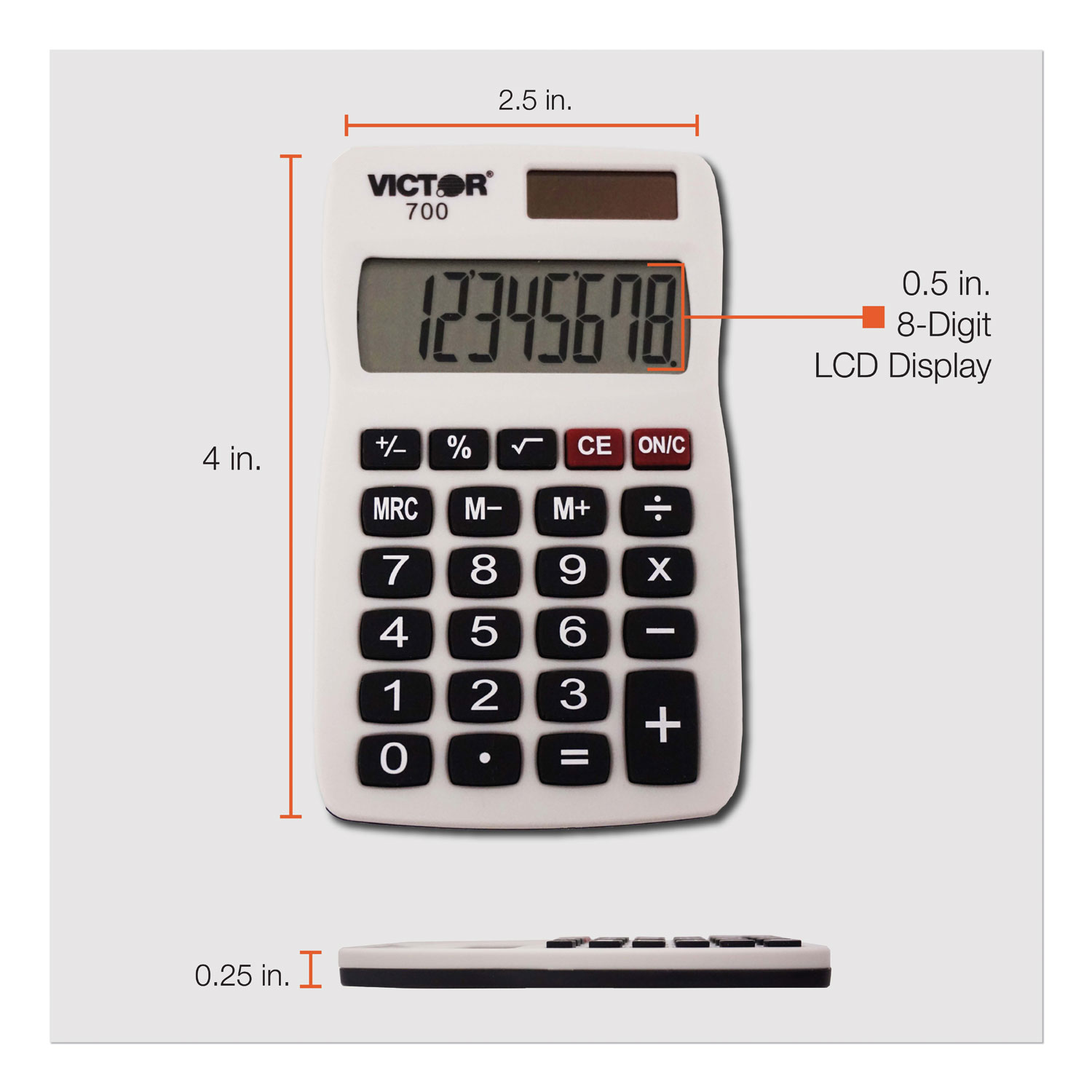 Victor® 700 Pocket Calculator, 8-Digit LCD | Quipply