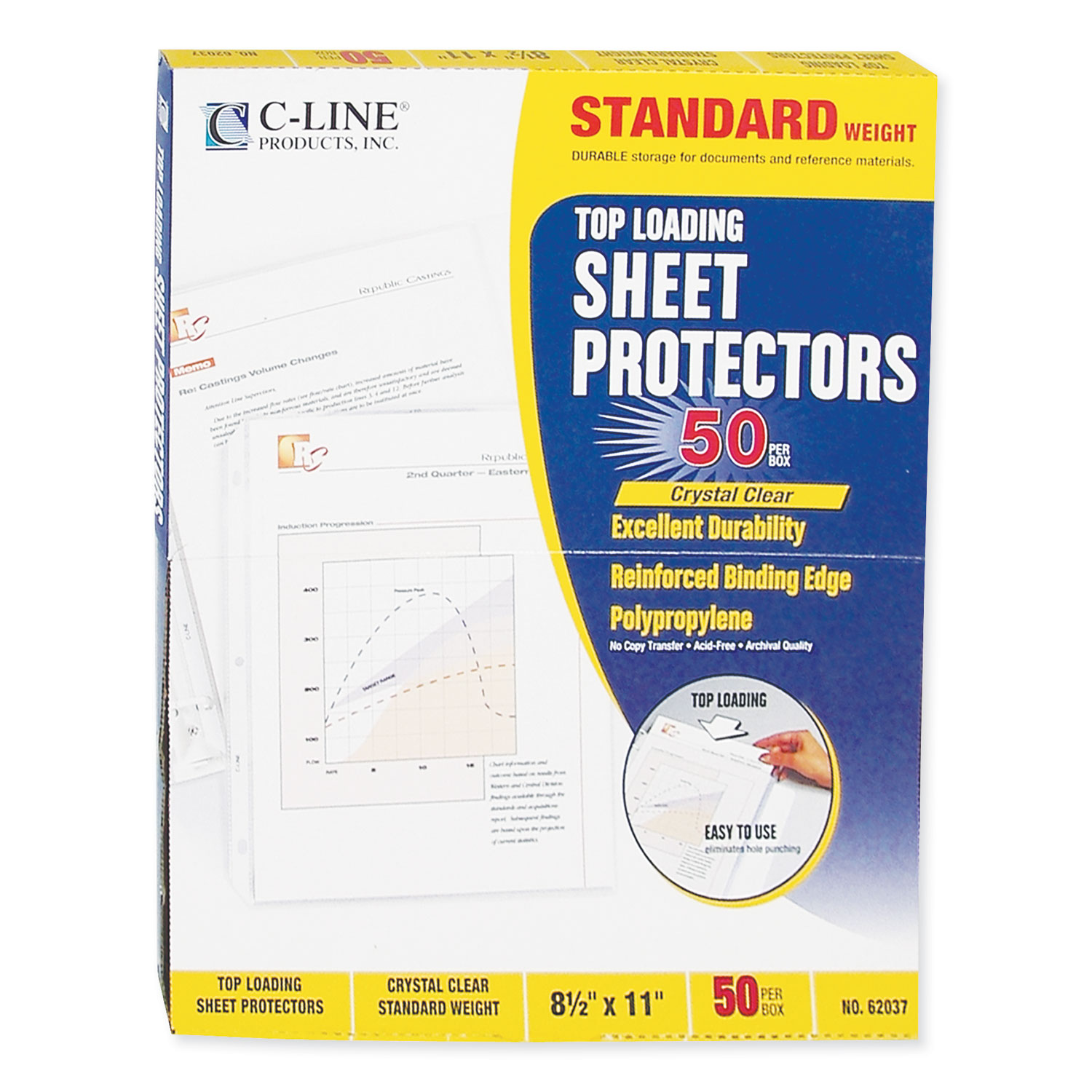 Quill Brand® Standard weight Sheet Protectors, 8-1/2 x 11, Clear, 100/Box  (728100)