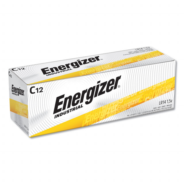 Industrial Alkaline C Batteries, 1.5 V, 12/Box Industrial Alkaline C Batteries, 1.5 V, 12/Box