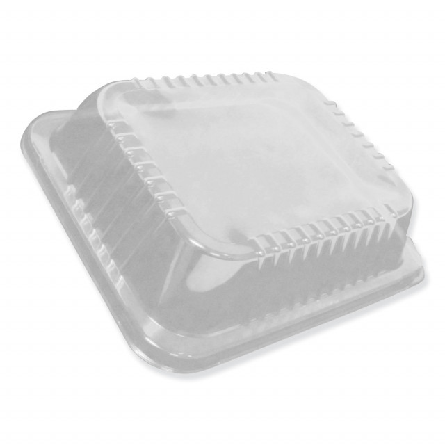  1/2 Size Sheet Cake Aluminum Foil Pan w/Clear Low Dome