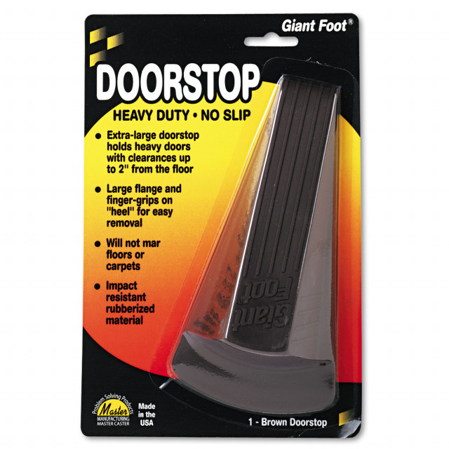 Giant Foot Doorstop, No-Slip Rubber Wedge, 3.5w x 6.75d x 2h, Safety Yellow Giant Foot Doorstop, No-Slip Rubber Wedge, 3.5w x 6.75d x 2h, Safety Yellow