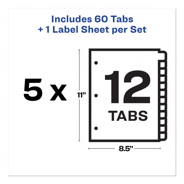 Avery® Print and Apply Index Maker Clear Label Dividers, 12 ...