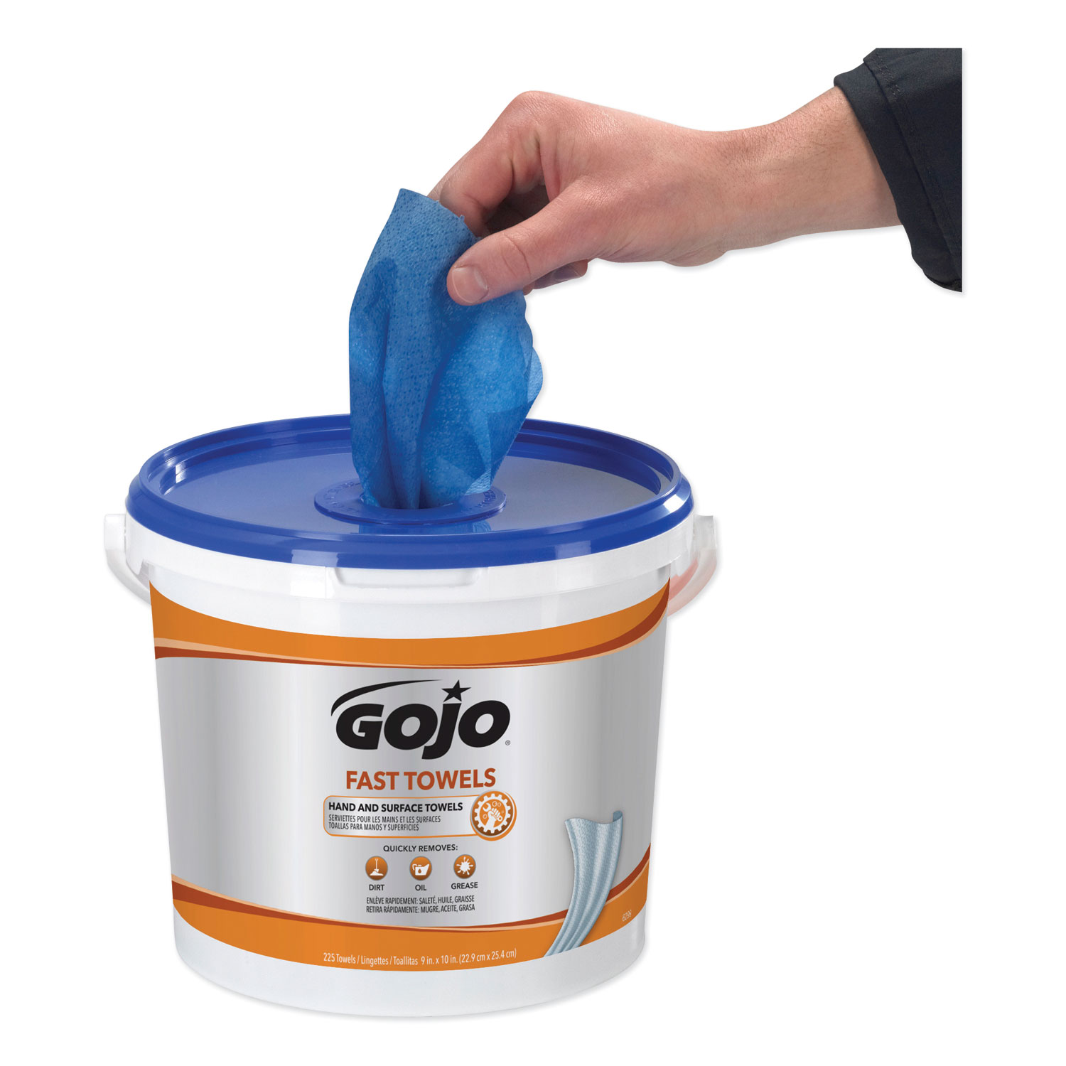 Industrial Cleaners - - Go-Jo Industries 6282-06 GOJO 25 Count Canister  FAST WIPES Hand Cleaning Towels