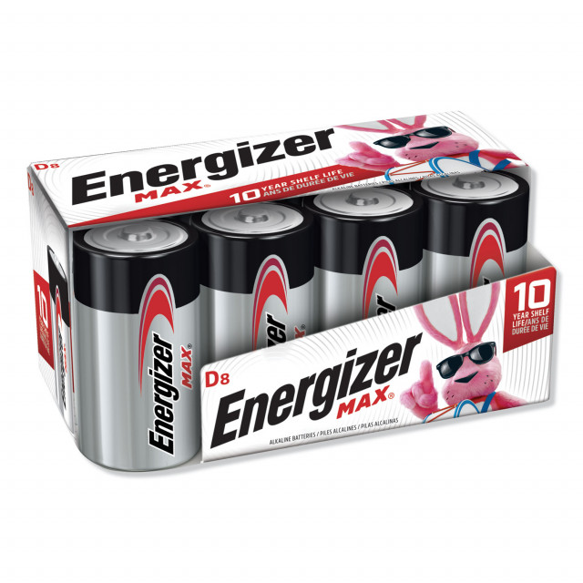 MAX Alkaline D Batteries, 1.5 V, 8/Pack MAX Alkaline D Batteries, 1.5 V, 8/Pack