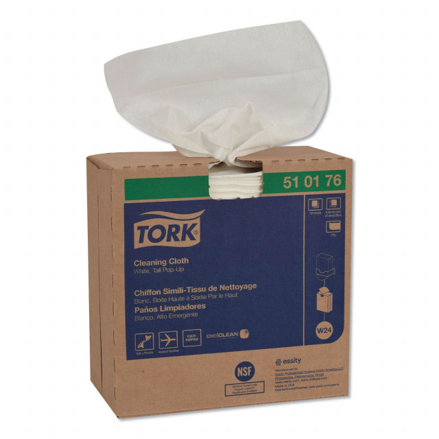 Heavy-Duty Cleaning Cloth, 8.46 x 16.13, White, 80/Box, 5 Boxes/Carton