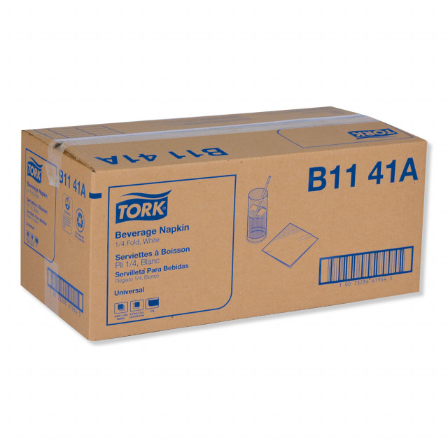 Universal Beverage Napkin, 1-Ply,9.13 x 9.13, 1/4 Fold, Poly-Pack, White, 4000/Carton Universal Beverage Napkin, 1-Ply,9.13 x 9.13, 1/4 Fold, Poly-Pack, White, 4000/Carton
