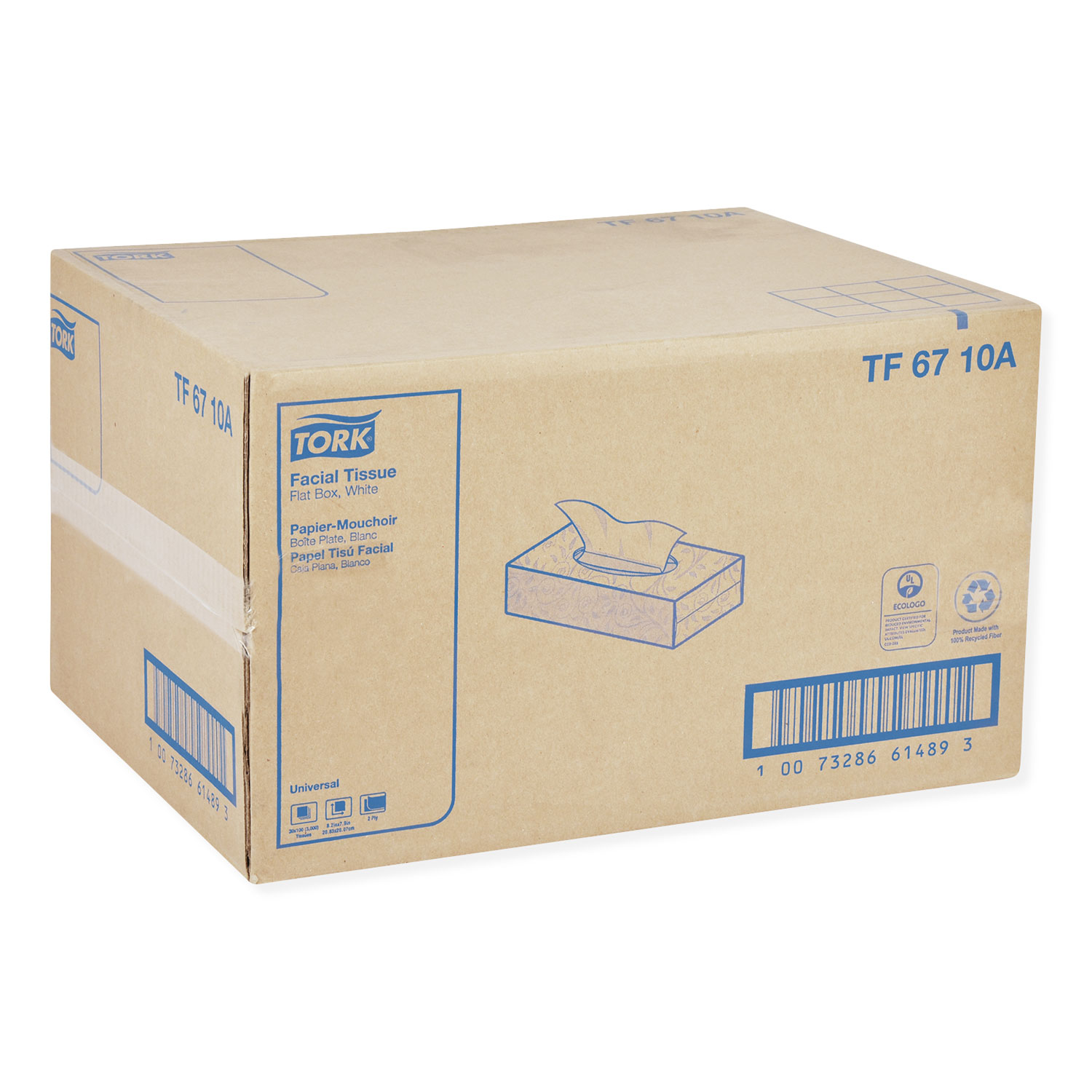 Tork® Universal Facial Tissue, 2-Ply, White, 100 Sheets/Box, 30 