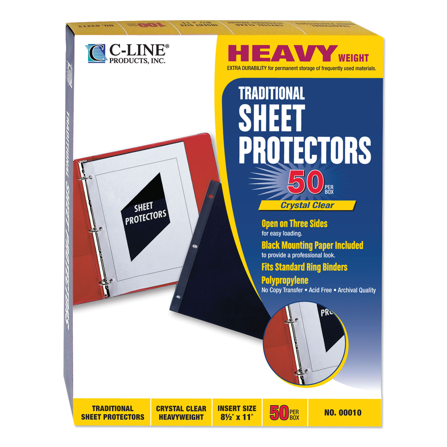  Samsill 500 Pack Heavy Duty Clear Sheet Protectors 8.5 x 11  Inch, Page Protectors for 3 Ring Binder, Clear Protector, Letter Size, Top  Loading, Acid Free : Office Products