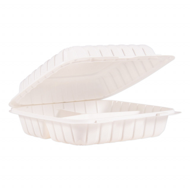 8 x 8, Hinged Lid Containers, PP Plastic - 150 Ct