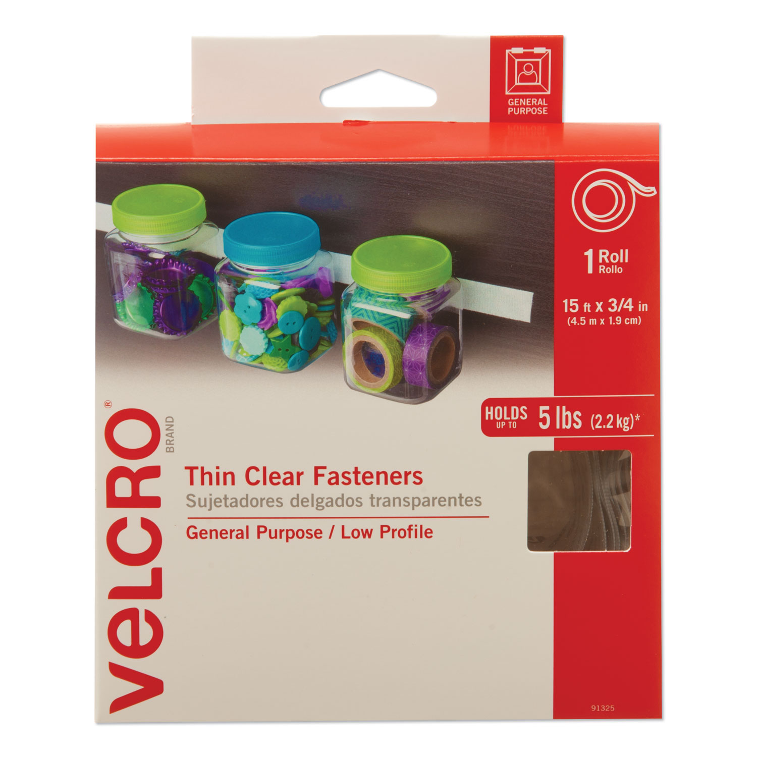 VELCRO Thin Clear 5/8 Coins 75 Count Sticky Fasteners Adhesive Hook & Loop  for sale online