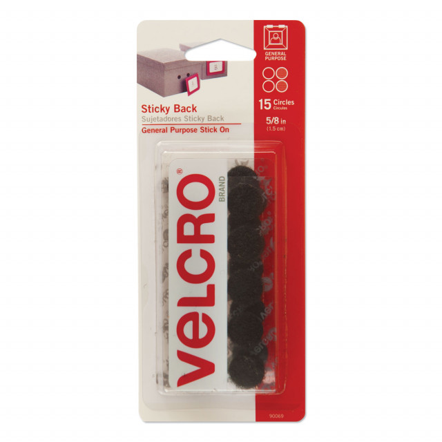 Sticky-Back Fasteners, Removable Adhesive, 0.63