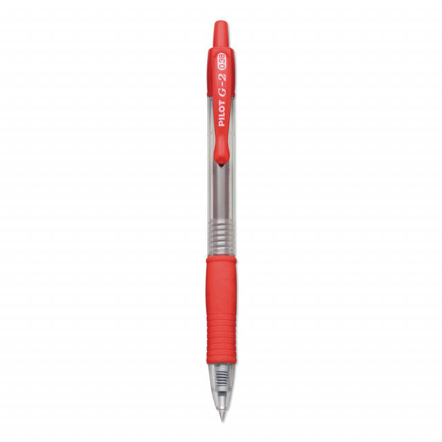 Pilot® G2 Premium Gel Pen Convenience Pack, Retractable, Extra-Fine 0.38  mm, Red Ink, Clear/Red Barrel