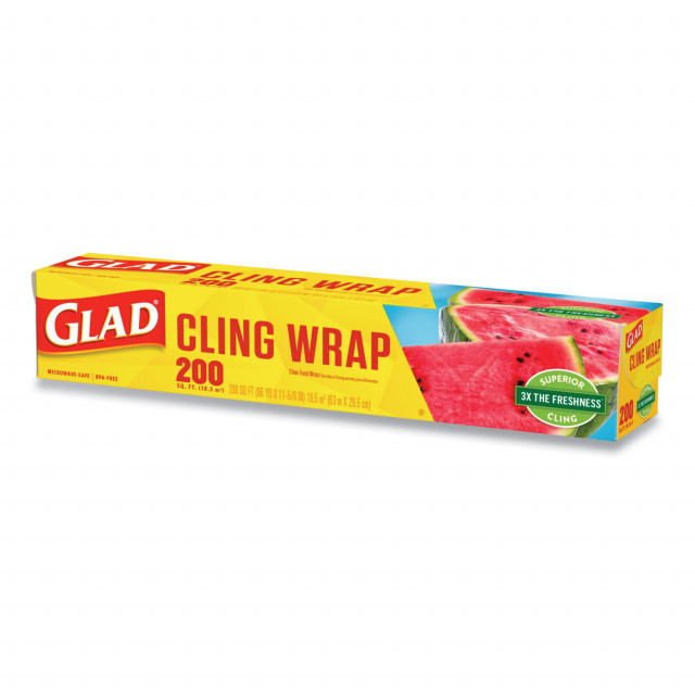 Glad® ClingWrap Plastic Wrap, 200 Square Foot Roll, Clear