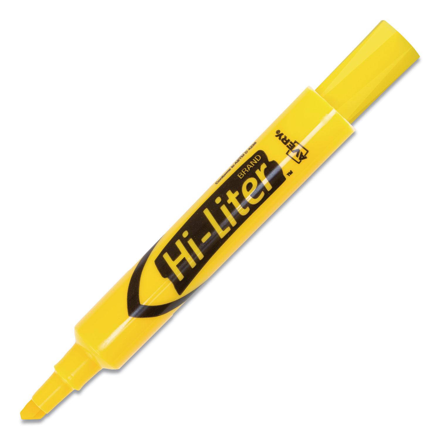 Avery® HI-LITER Desk-Style Highlighters, Yellow Ink, Chisel Tip