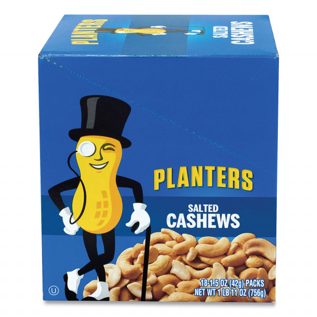 Salted Cashews, 1.5 oz Packs, 18 Packs/Box, Ships in 1-3 Business Days Salted Cashews, 1.5 oz Packs, 18 Packs/Box, Ships in 1-3 Business Days