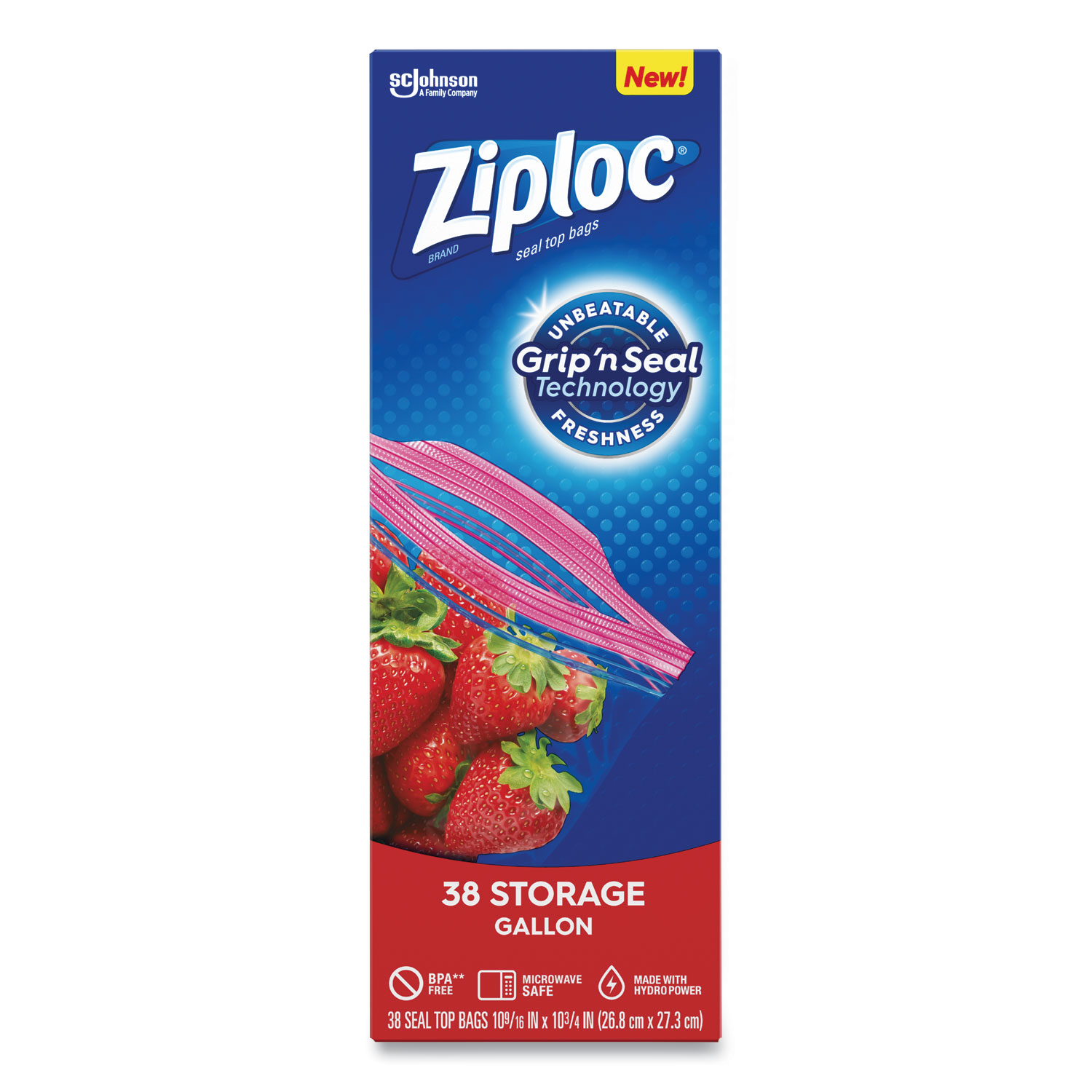 Ziploc Storage Bag, 1 Gal., 75/Pack, 2 Packs/Carton (314480)