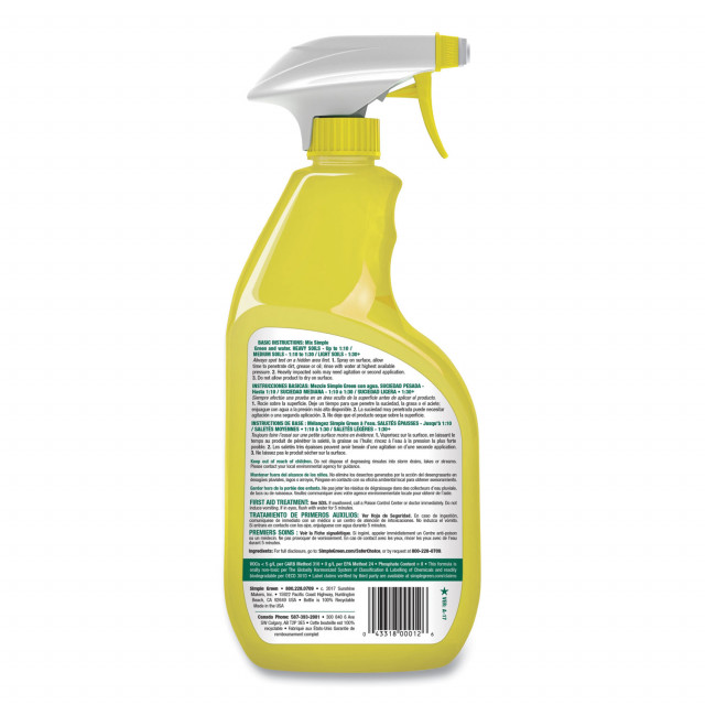 Simple Green Industrial Cleaner and Degreaser, Concentrated, 24 oz Bottle, 12/Carton