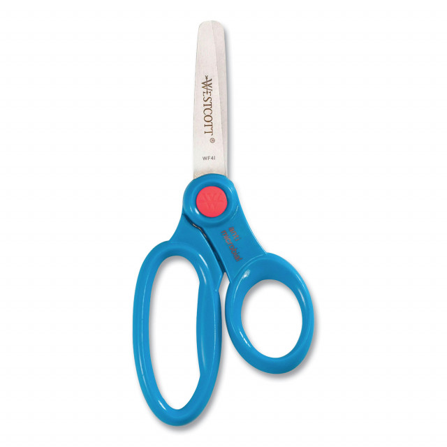 School Smart Lefty Kids Scissor, Blunt Tip, 5 Inches, Yellow/Blue