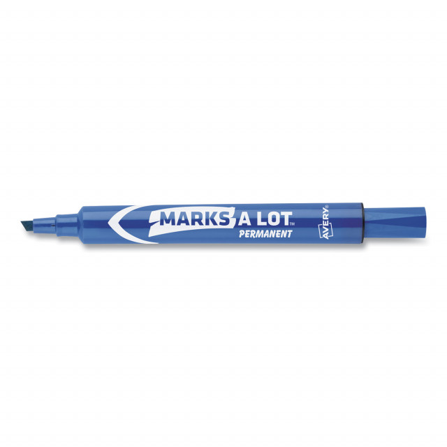 Avery® 24800 Marks-A-Lot Large Chisel Tip Desk Style Permanent Marker,  Color Assortment - 12/Box