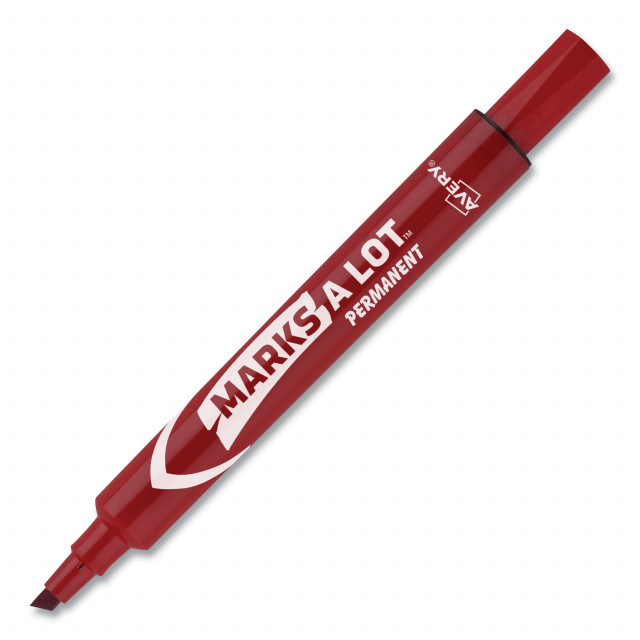 Marks-A-Lot Permanent Ink Marker Red (Pack of 6)