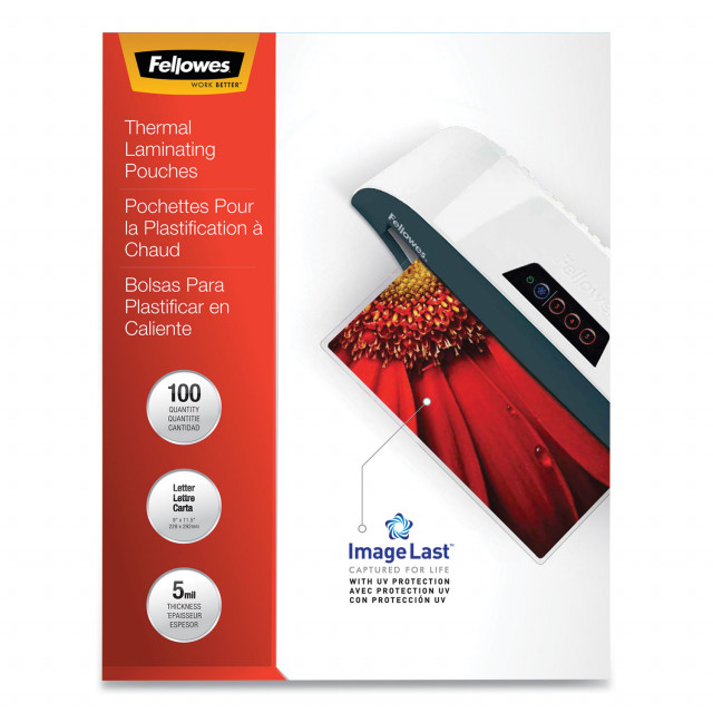 Fellowes® ImageLast Laminating Pouches with UV Protection, 5 mil