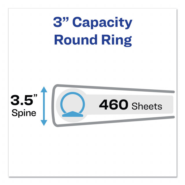 3-Ring Binder: 1 in Ring Size - Binders, Round, 200 Sheet Capacity -  Binders, Silver, Plain, Metal