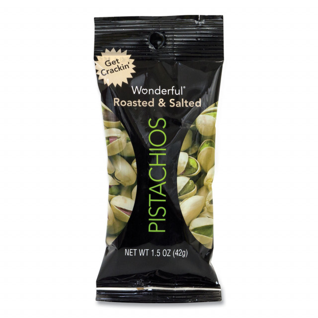 Wonderful® Roasted and Salted Pistachios, 1.5 oz Bag, 24/Pack 