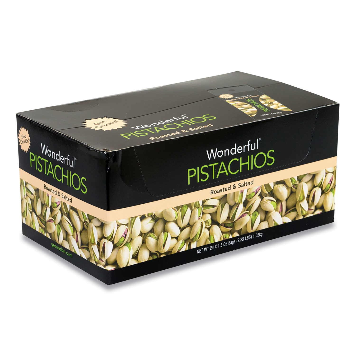 Wonderful® Roasted and Salted Pistachios, 1.5 oz Bag, 24/Pack 