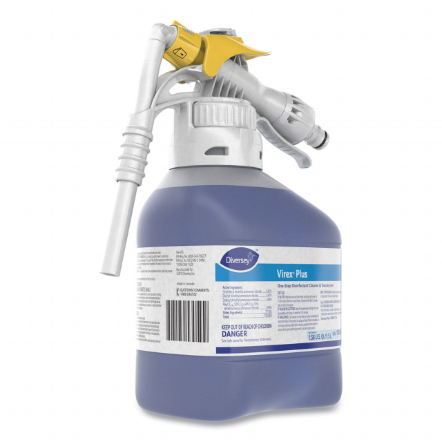 Virex Plus One-Step Disinfectant Cleaner and Deodorant, 1.5 L Closed-Loop Plastic Bottle, 2/Carton