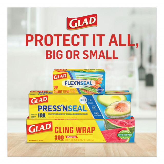 Glad ClingWrap Plastic Wrap 200 Square Foot Roll Clear 12