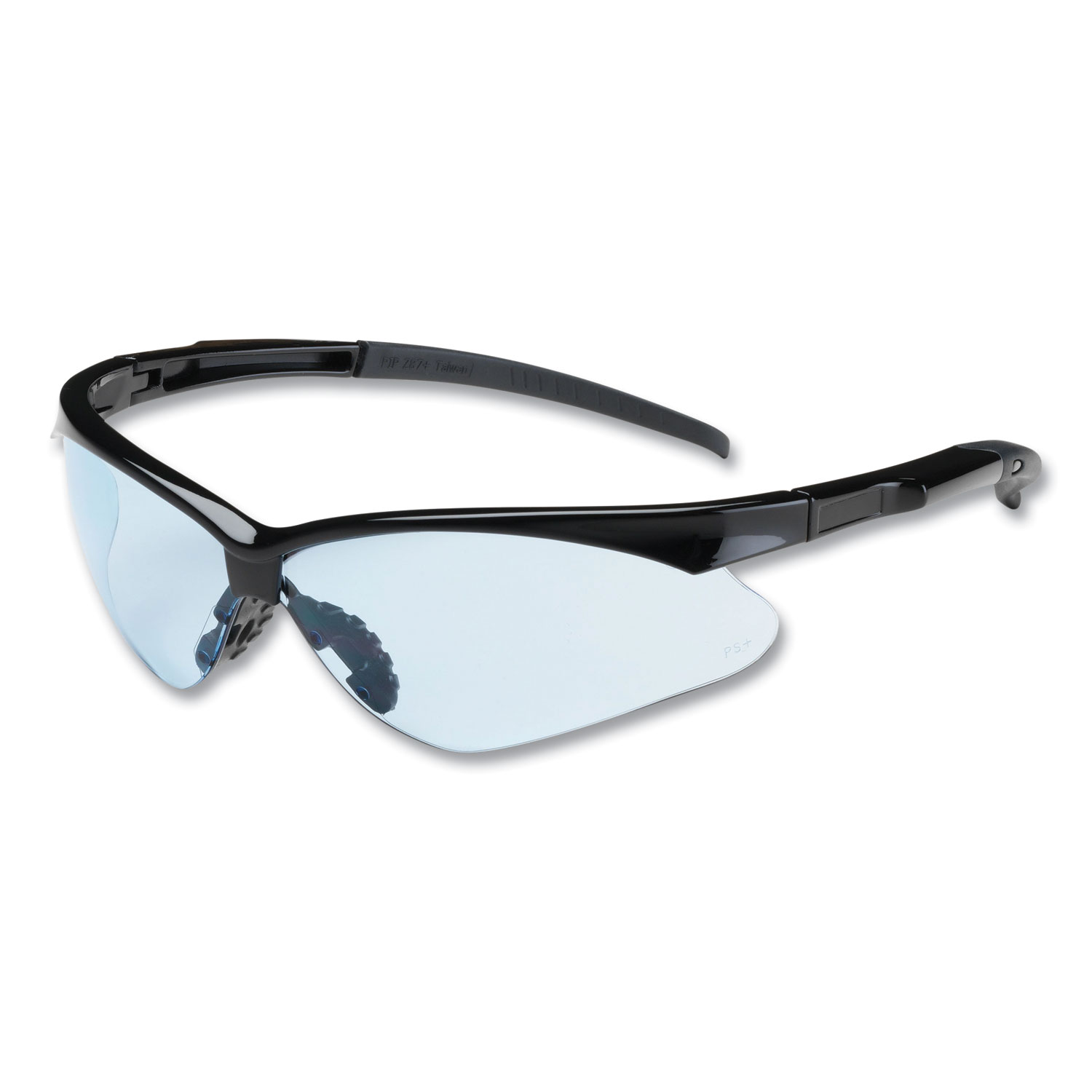 Adversary Optical Safety Glasses | Anti-Scratch | Light Blue Lens | Black Frame