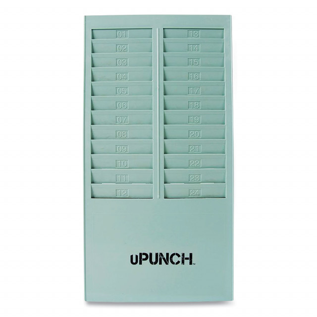 Time Card Rack, 24 Pockets, Gray Time Card Rack, 24 Pockets, Gray