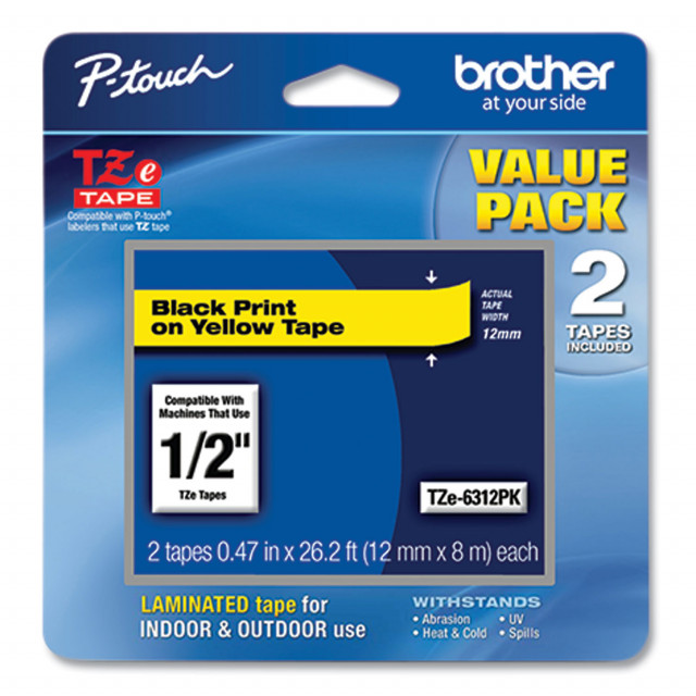 TZe Standard Adhesive Laminated Labeling Tape, 0.47