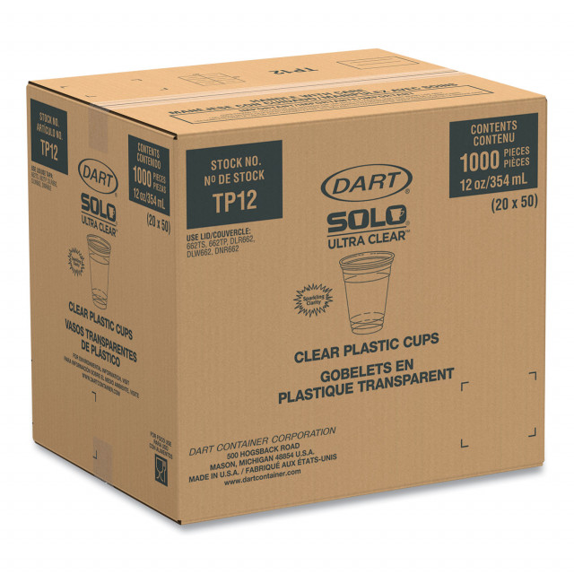 SOLO 1000-Count 20-oz Clear Plastic Disposable Cups in the