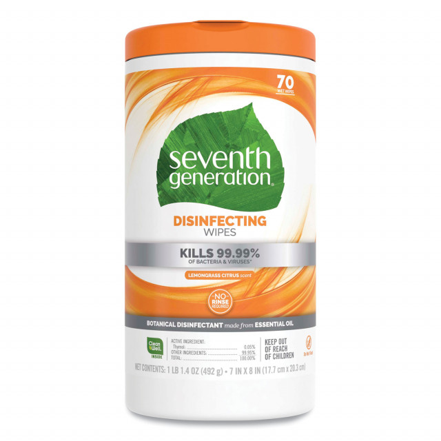 Botanical Disinfecting Wipes, 7 x 8, Lemongrass Citrus, 70 Count, 6/Carton Botanical Disinfecting Wipes, 7 x 8, Lemongrass Citrus, 70 Count, 6/Carton