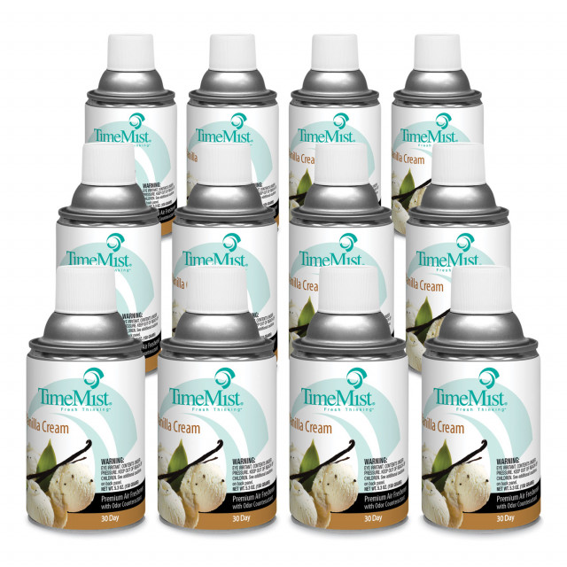 Premium Metered Air Freshener Refill, Vanilla Cream, 5.3 oz Aerosol Spray, 12/Carton Premium Metered Air Freshener Refill, Vanilla Cream, 5.3 oz Aerosol Spray, 12/Carton
