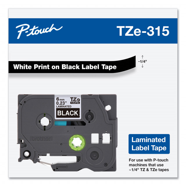 TZe Standard Adhesive Laminated Labeling Tape, 0.23
