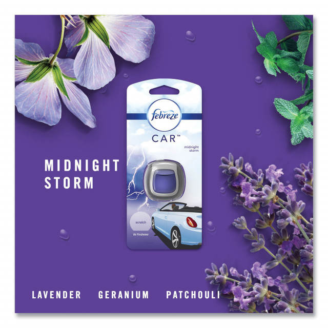 Febreze® Car Air Freshener, Midnight Storm, 2 Ml Clip, 8/carton