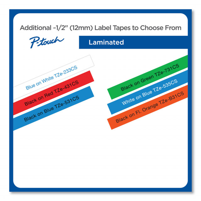 TZe Laminated Removable Label Tapes, 0.47