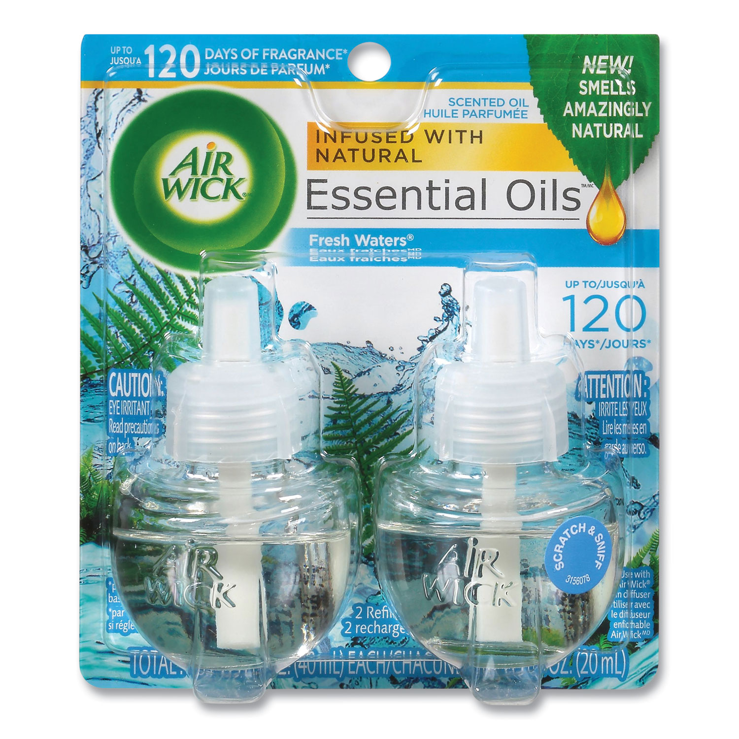  Air Wick Scented Oil Refill, 5ct, Fresh Waters, Air Freshener,  Essential Oils : Health & Household