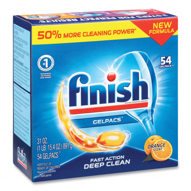 Dish Detergent Gelpacs, Orange Scent, 54/Box, 4 Boxes/Carton