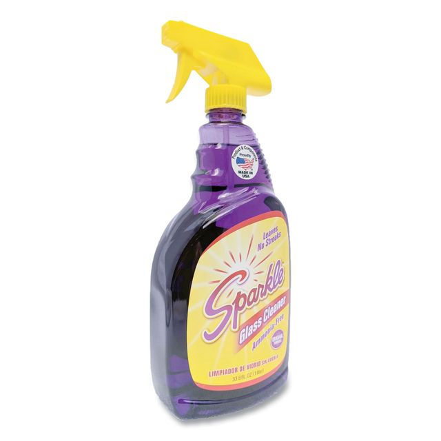 Sparkle Glass Cleaner, 33.8 oz Spray Bottle | Quipply