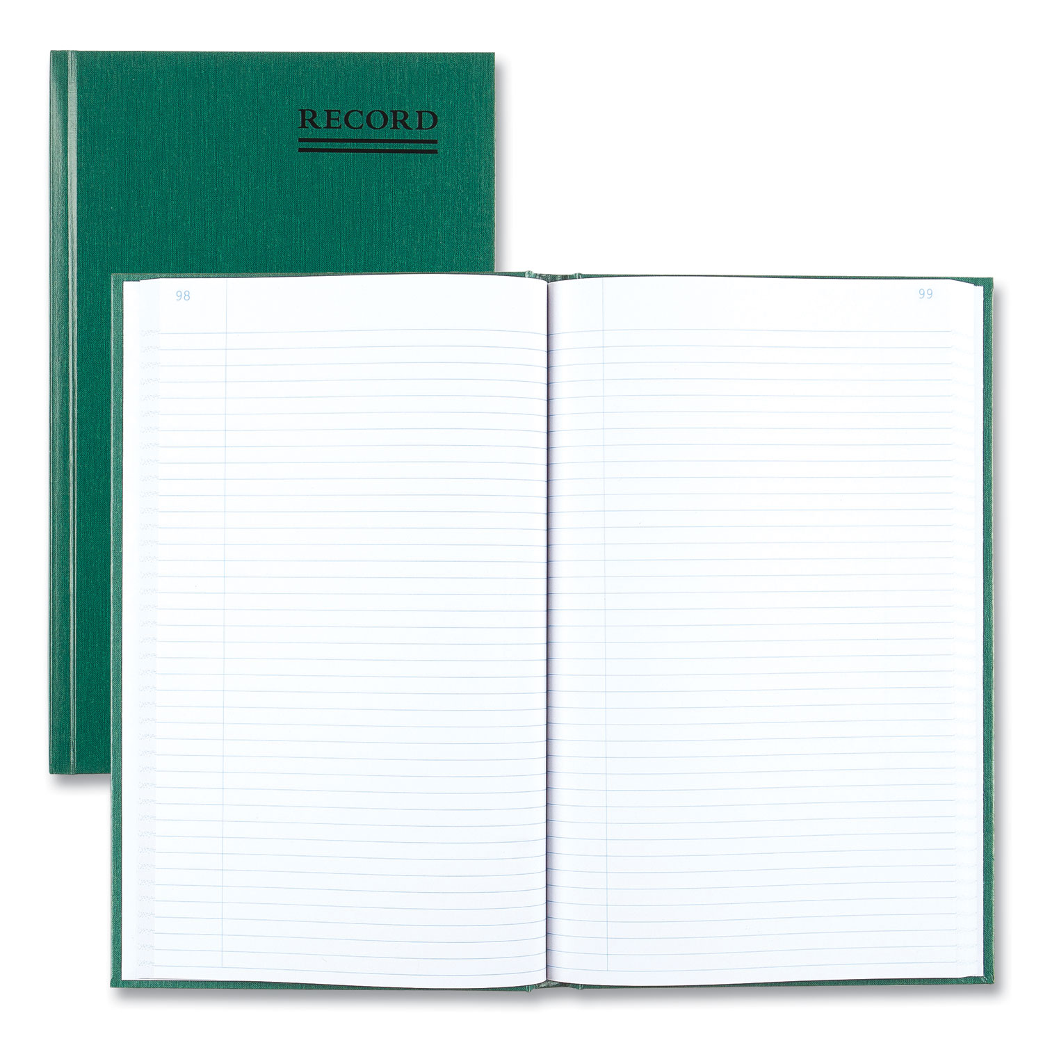 National® Emerald Series Account Book, Green Cover, 12.25 x 7.25 Sheets,  500 Sheets/Book Quipply