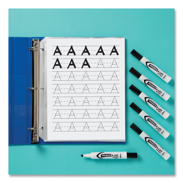 Avery Marks-A-Lot Regular Desk-Style Permanent Marker Chisel Tip Blue Dozen