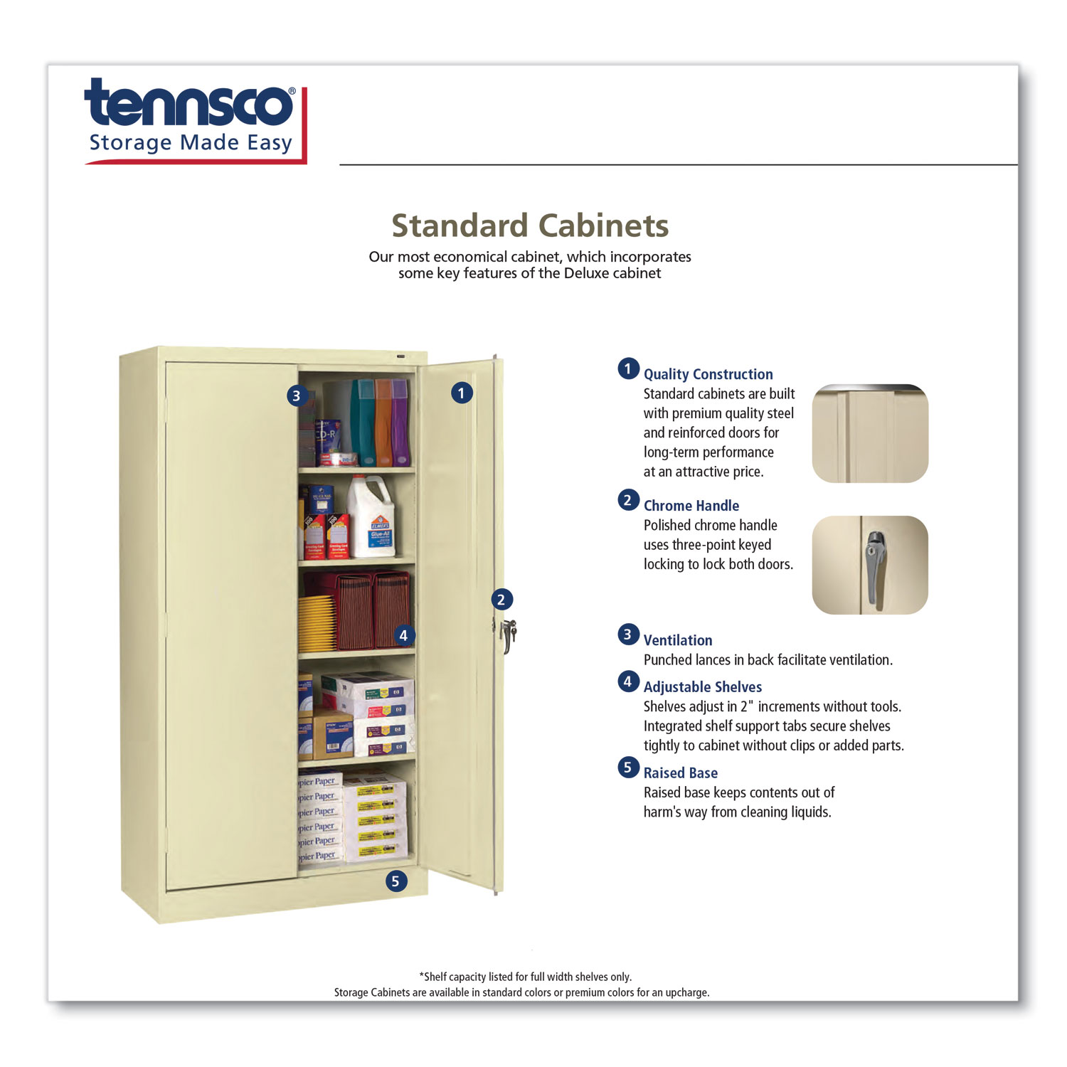 Tennsco - Storage Made Easy - Jumbo Sliding Door 27 Deep Cabinet