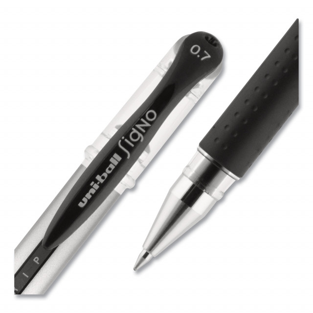 uni-ball® Signo GRIP Gel Pen, Stick, Medium 0.7 mm, Black Ink