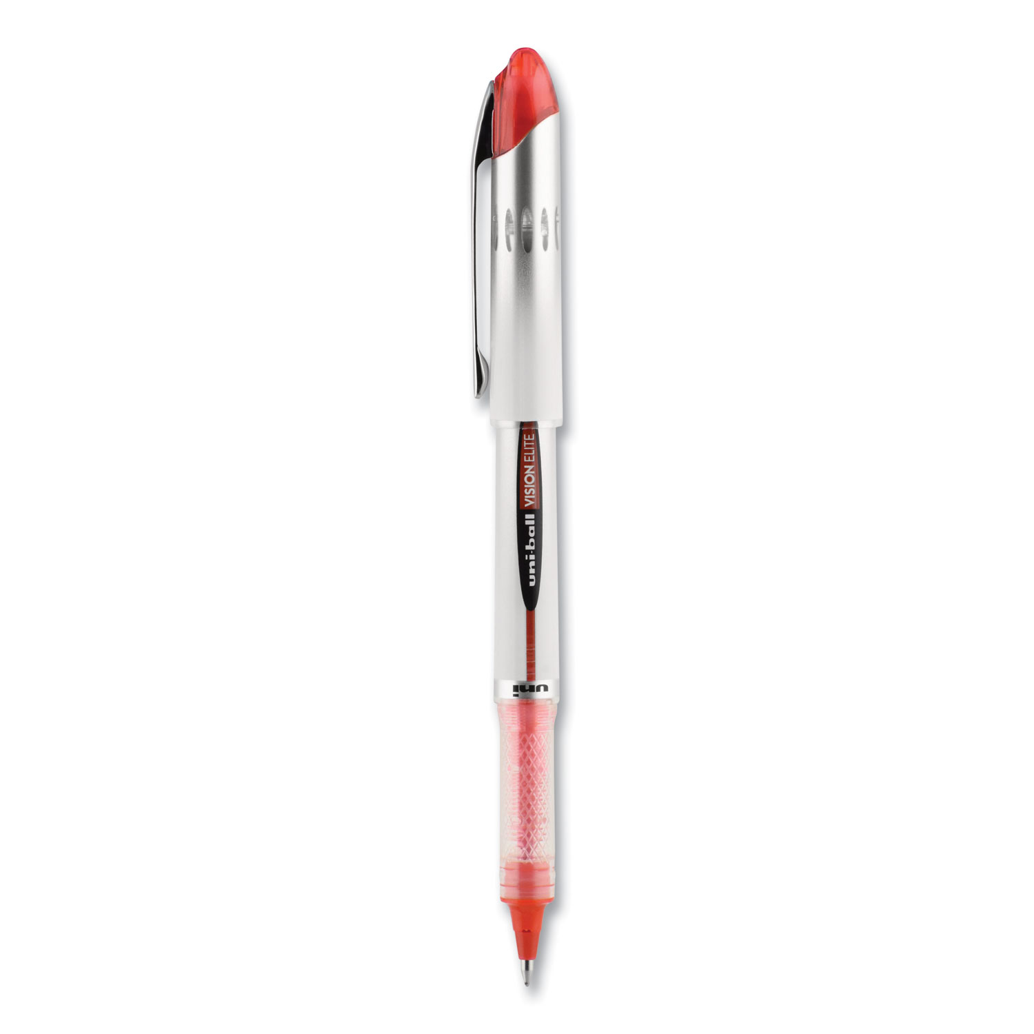 Uni-Ball Vision Elite Roller Ball Stick Pen, Waterproof, Red Ink