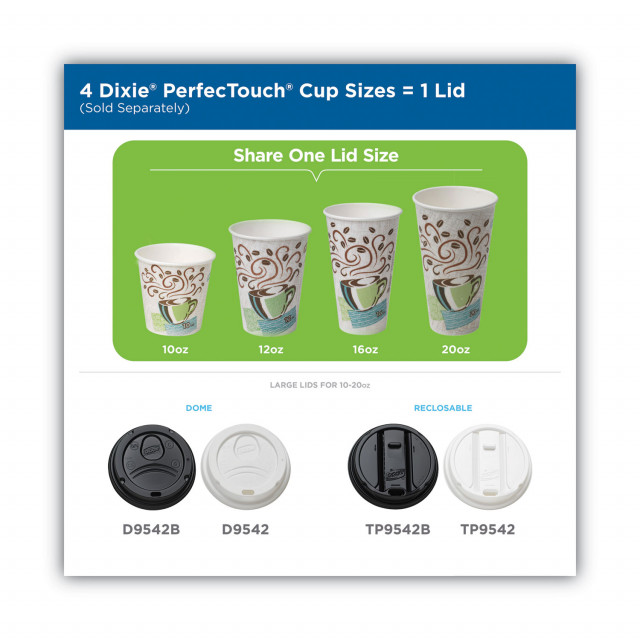 [300 Pack] 16oz Disposable White Paper Coffee Cups with Black Dome Lids and Protective Corrugated Cup Sleeves - Perfect Disposable Travel Mug for Home