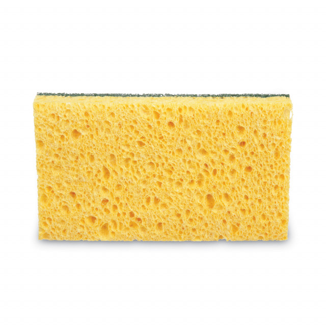Scrub Sponge Wrapped, Yellow/Green, 6.25 x 3.25 x 0.75