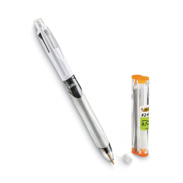 Pen 4 Colors BIC 3+1 HB + Refill of 12 Leads